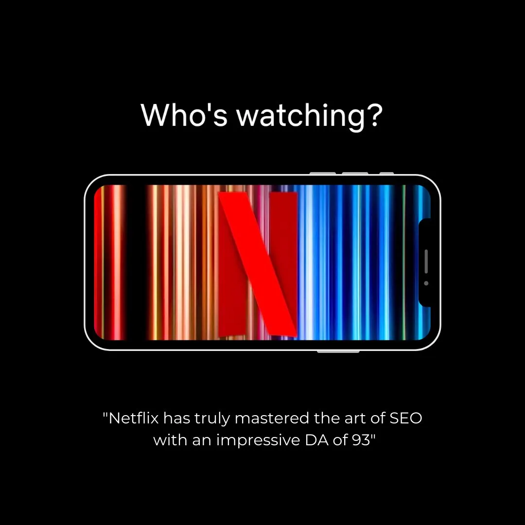 Netflix SEO success with domain authority of 93